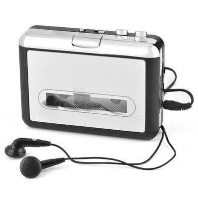 BONKZEBU Cassette to MP3 Converter with USB Power Supply, Plug and Silver