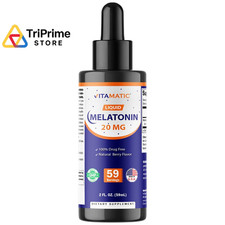 Vitamatic Melatonin 20mg Liquid Drops 2 Fluid 2 Fl Oz Pack of 1 , No Color