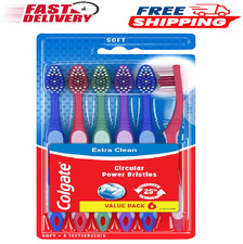 Colgate Extra Clean Toothbrush, Soft Toothbrush for Adults, 6 Count Pack of 1 