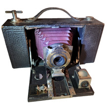 Vintage Kodak No. 2 Model B Folding Pocket Brownie Burgundy Bellows