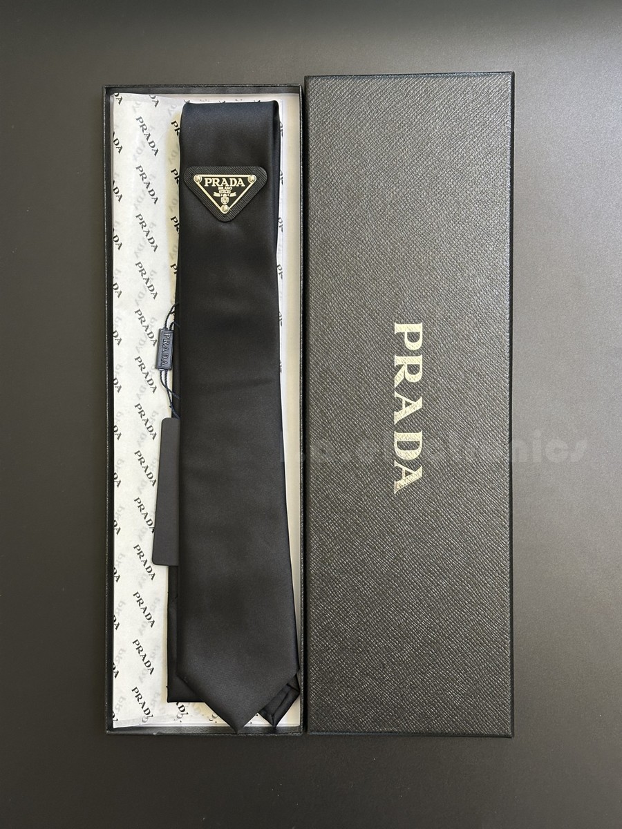 Prada Luxury Silk Tie – Triangle Logo | eBay