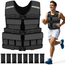 Adjustable Weighted Vest for Men Woman With Shoulder Pads 18lbs  30lbs  40l...
