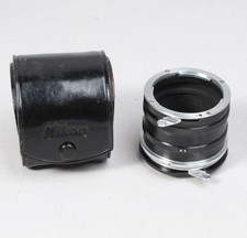 NIKON F MACRO EXTENSION TUBE SET W CASE NON AUTO APERTURE ACTUATION VERY CLEAN
