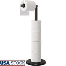 Freestanding Toilet Paper Holder W/ Stable Base  Upgraded Roll Stopper New