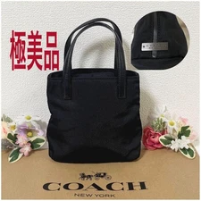 beautiful COACH Handbag Mini Bag Black Nylon Leather