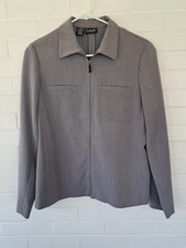 Rafaella Petites Women's Zip Blazer Size 8P Grey