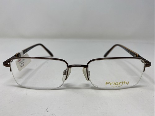 Priority Eyewear ELMIRA C.1 51-17-142 Matte Brown Half Rim Eyeglasses ...