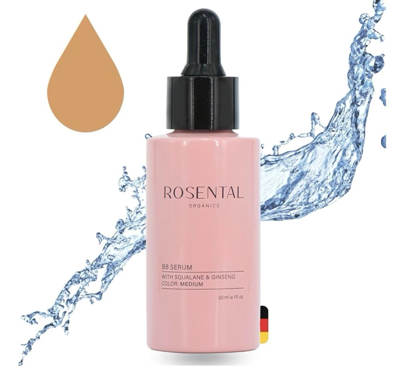 Rosental Organics BB Serum Medium 30ml Squalane Ginseng Tinted Face Serum New