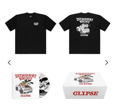 Clipse x Verdy LET GOD SORT EM THEM OUT BOX SET #2 2 TEE CD Medium M Black