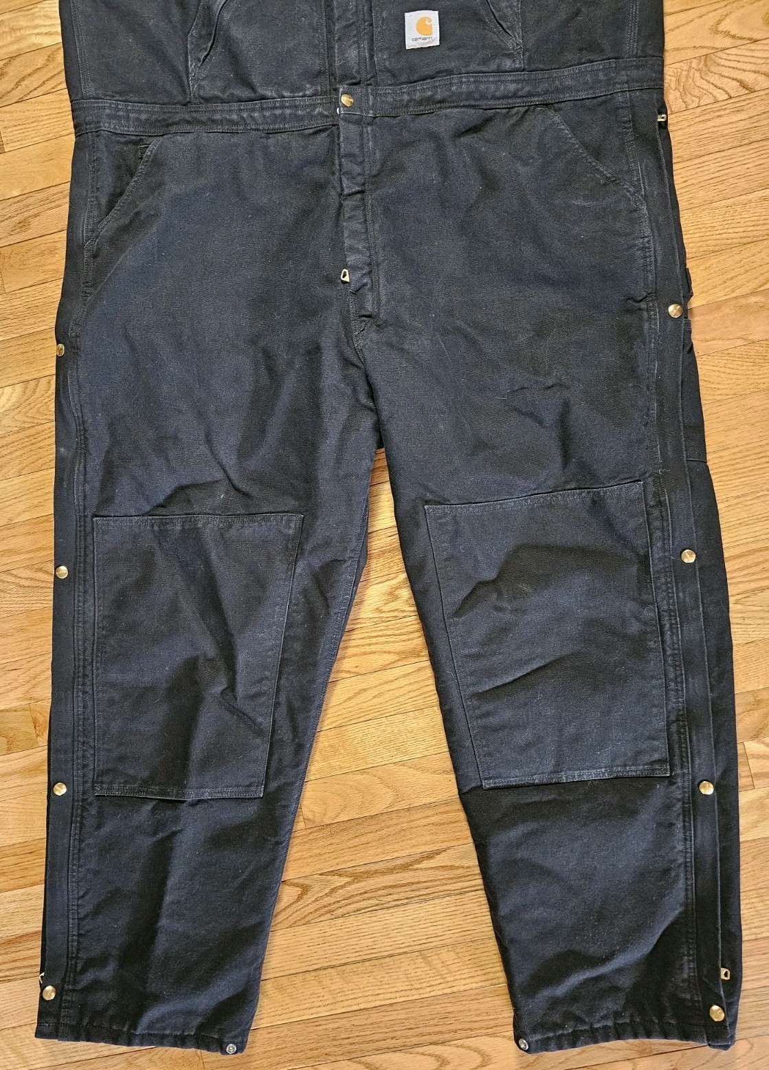 Carhartt R38 Black Arctic Quilted Insulated Lined Bib Overalls Mens 50"x32"  VGC thumbnail 7