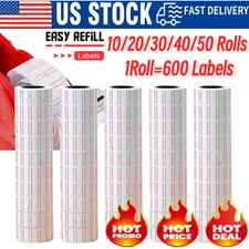 For MX-5500 Price Tag Gun Sticker Red line 600 Labels per Roll Refill Ink Roller
