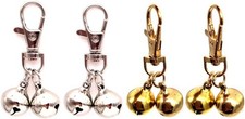 DIY Pet Bells 304 Stainless Steel Dog Bells 4 pcs Gold Silver Bell Training