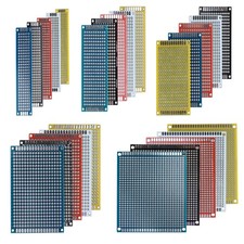 38 PCS Double Sided PCB Board Prototype Soldering Kit 5 Sizes 4 Colour