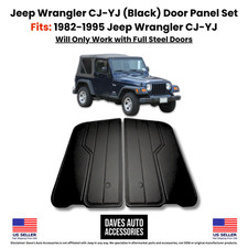 82-1995 Jeep Cj7 Cj8 Wrangler Yj Black Full Door Panels Set Pair