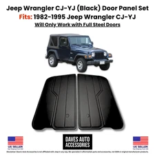 82-1995 Jeep CJ7 CJ8 Wrangler YJ BLACK Full Door Panels Set Pair