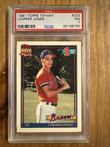 1991 Topps Chipper Jones Collector's Edition TIFFANY RC #333 PSA 7