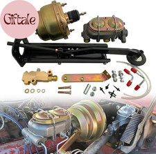 7" Universal Dual Power Brake Booster Kit with 1" Bore GM Cast Iron Master Cylin