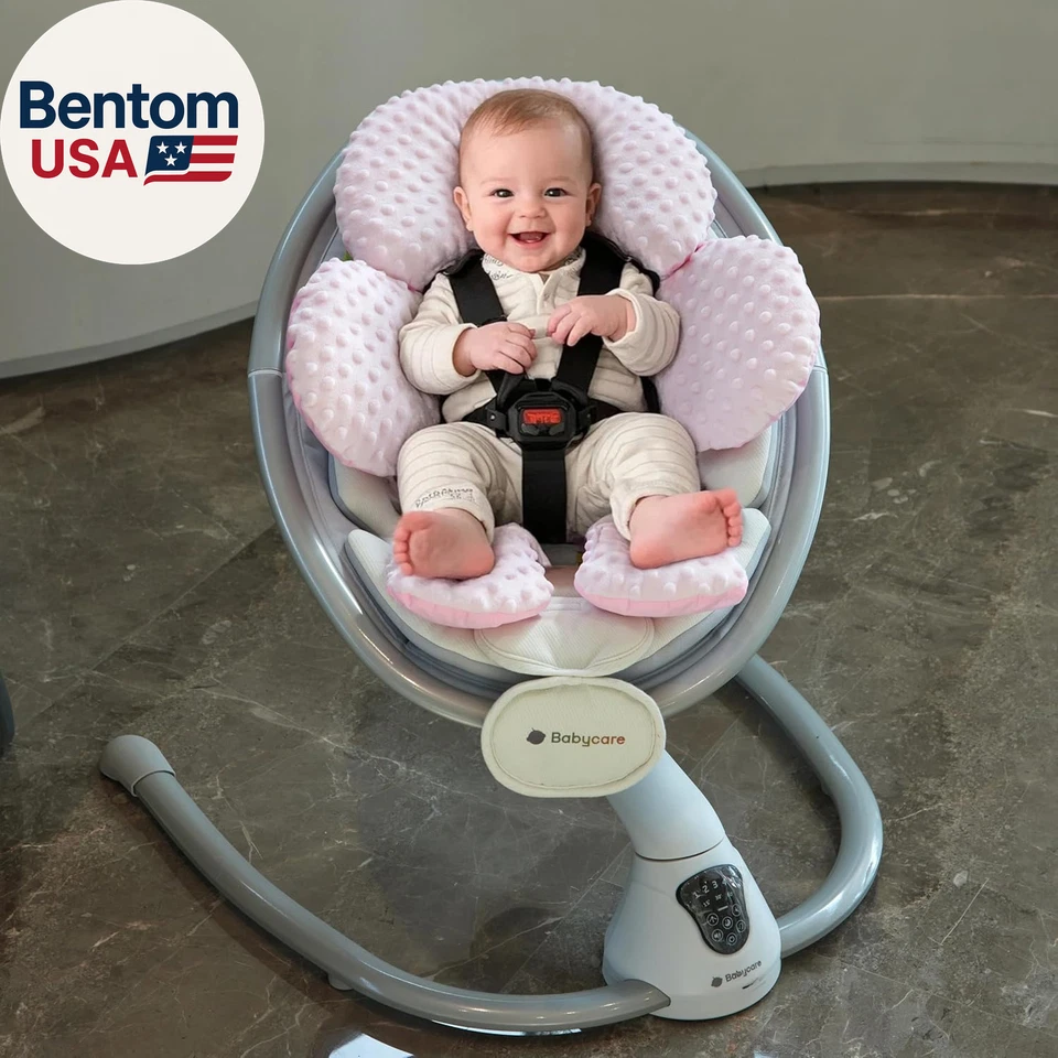 Asiento de Coche Infantil Cabeza Cuello Cuerpo Soporte, Ultra Suave Minky y Microfibra Recién Nacido Foto 2 de 4