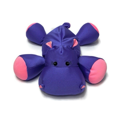 Brentwood Moshi Hippo Purple Pink Microbead Plush Stuffed Animal Nylon Spandex
