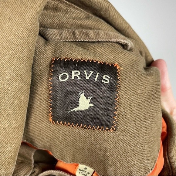 Orvis Buffalo Solid Brown Green Button Front Shir… - image 2