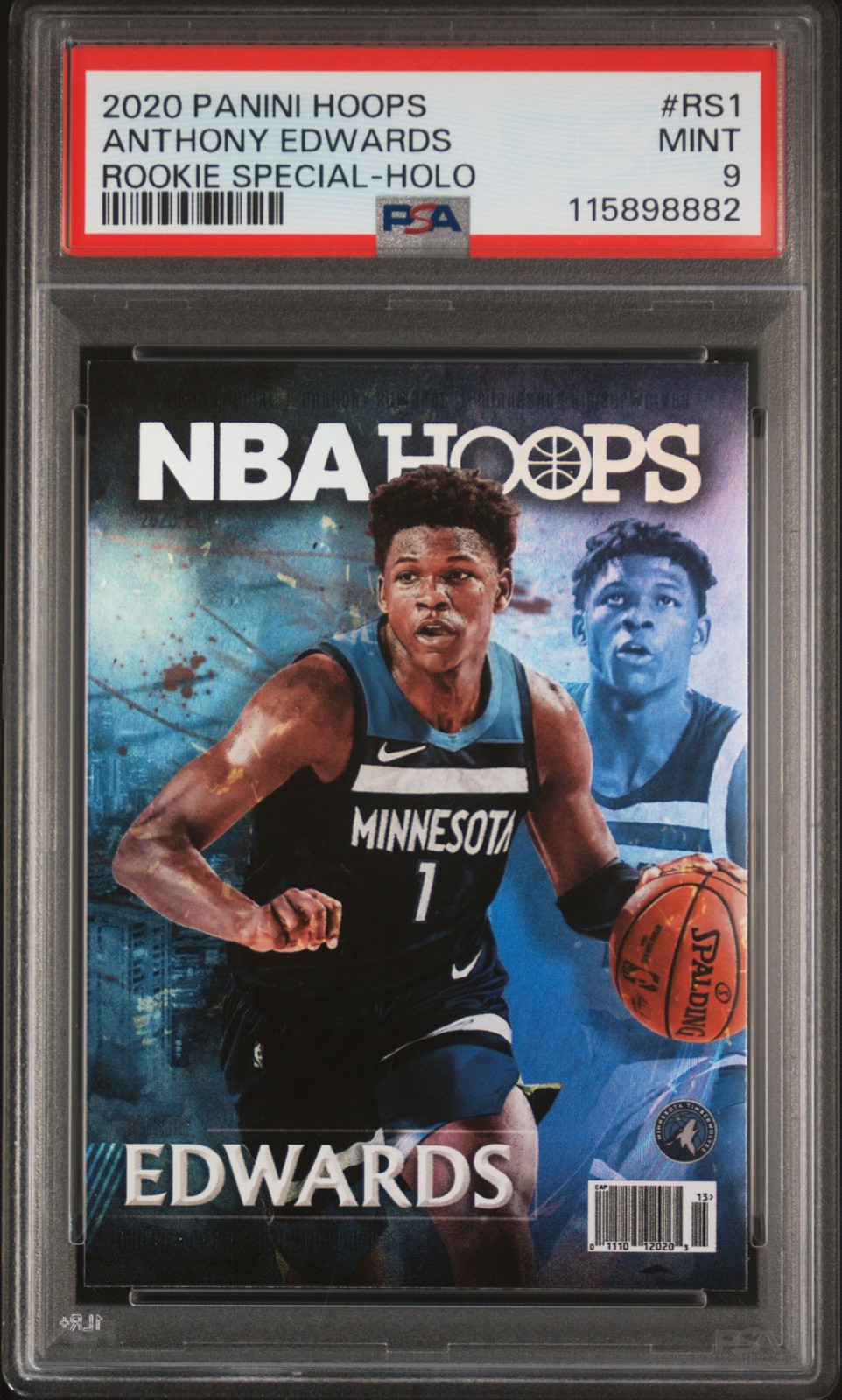 2020 PANINI HOOPS ROOKIE SPECIAL HOLO #RS1 ANTHONY EDWARDS PSA 9