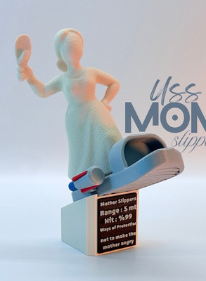 Hand Painted Mom Slippers Figurine Plastic People Humor Decor