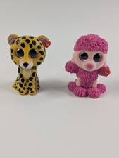 TY Beanie Boos Figurines Patsy The Pink Poodle & Speckles The Leopard Set of 2
