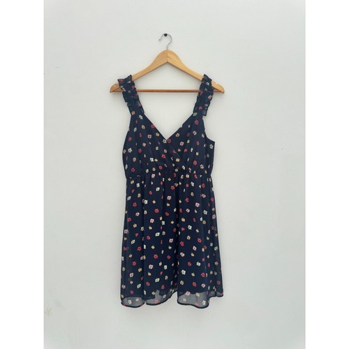 Madewell Ruffle-Strap Wrap Dress Navy Floral Mini Size 4