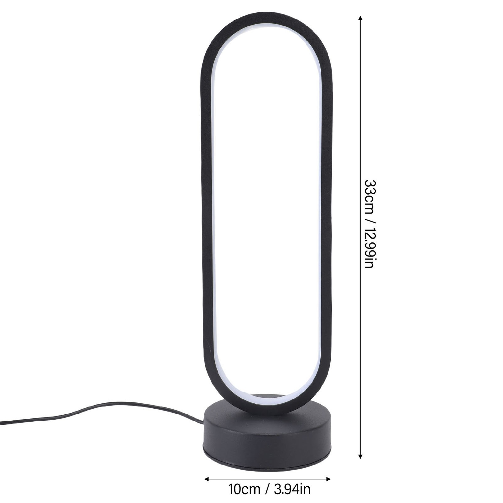 LED Oval Table Lamp Aluminum 3 Colors Dimmable Decorative Modern Bedside Light