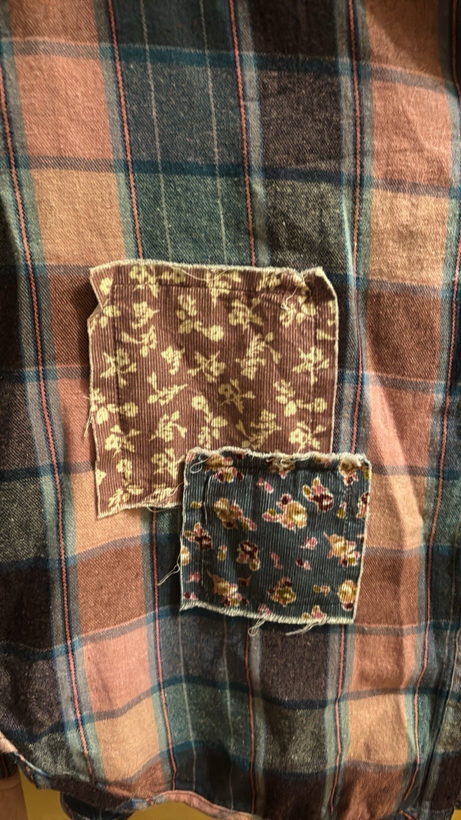 Rewind Plaid Patch Crop Button Down Size Medium. … - image 5