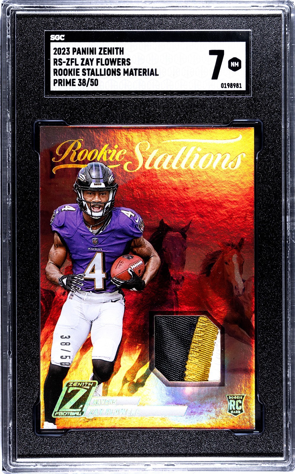 Zay Flowers Panini Zenith Rookie Stallions Memorabilia #RSZFL Prime