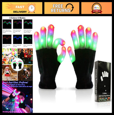 Light Up LED Gloves - Flashing Sensory Toys for Autism, Fun Party Gifts for Kids