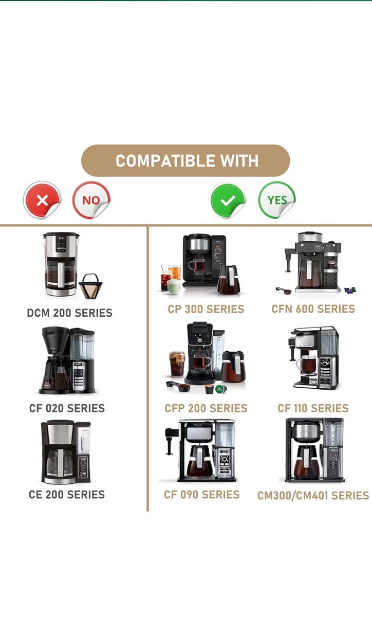 12 Cup Coffee Pot Replacement for Ninja Coffee Maker CFP101 CFP201 CFP301 CFN...