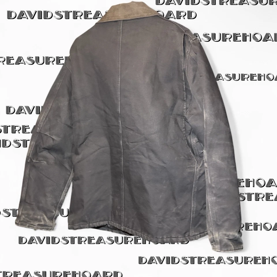 Chaqueta de Lona de Pato Carhartt Para Hombres Envejecida De Colección Talla Grande Acolchada C03 Negra EE. UU. Foto 3 de 4