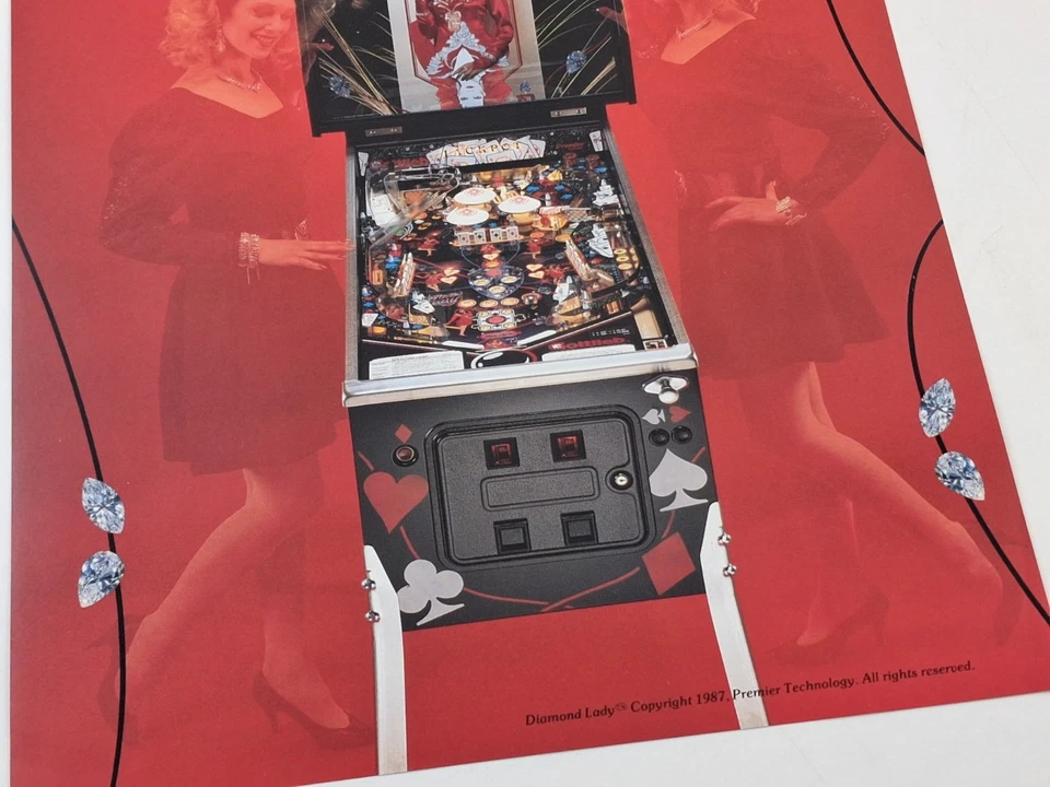 Gottlieb Diamond Lady Pinball Machine Flyer Original 1987 - Image 2 of 4