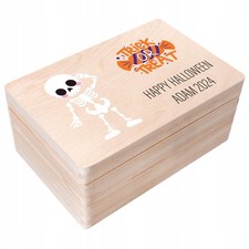 Holzkiste Halloween fr Sigkeiten Schatztruhe Kind Geschenk