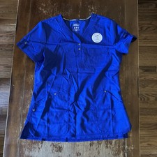 NEW Genuine Dickies Women's Snap Front Navy Blue Scrub Top Nurses Cna Sz Small