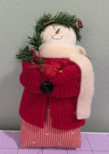 Hearts & Ivy Snowman ornament plush stuffed figure 5" Hearts and Ivy small