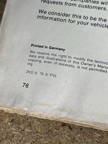 1978 MERCEDES-BENZ 300SD OWNER'S MANUAL  Original Vintage Type 116D - Picture 9 of 11