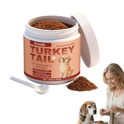 TURKEY TAIL+ PET SUPPLEMENT -  BACON FLAVORED PROBIOTICS IMMUNE SUPPORT 100G