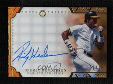 2015 Topps Tribute Auto Orange 57/75 Rickey Henderson #TA-RH Auto HOF 8q5