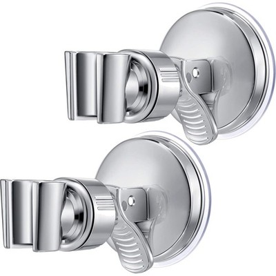 Self-Priming Shower Head Holder with Chrome Finish - Versatile Bathroom Mount