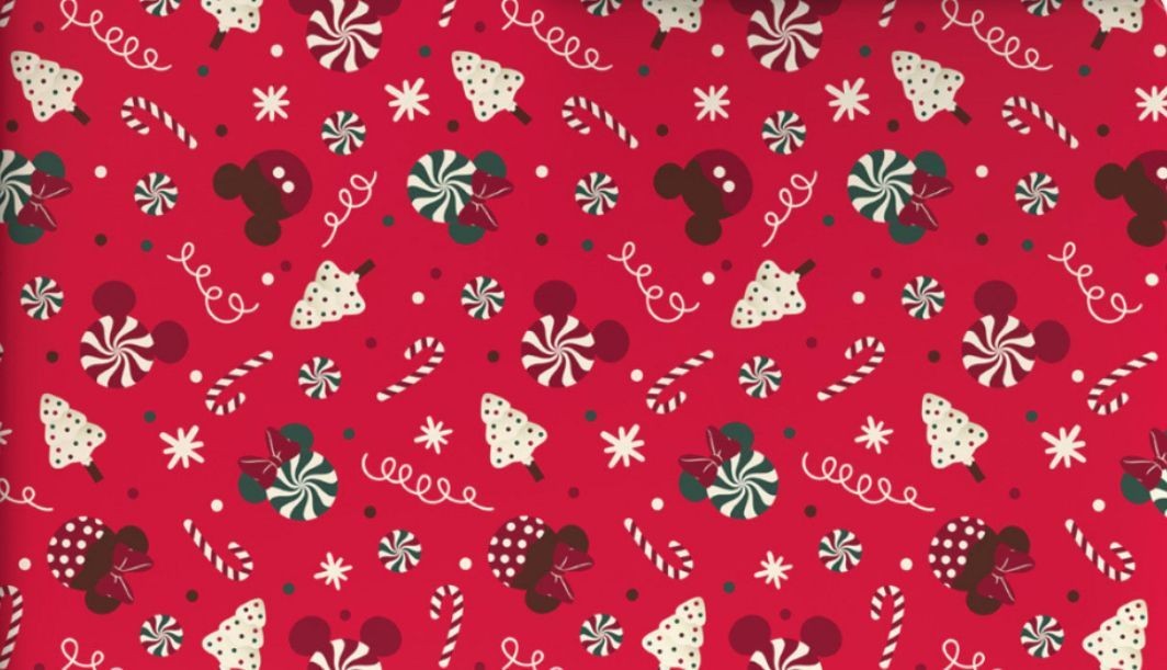 Christmas Disney Mickey Minnie Treats On Red 70 Sq Ft