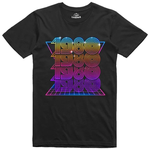 Mens T Shirt 1980's Retro Print Regular Fit Cotton 100% Cotton Tee - Picture 1 of 2