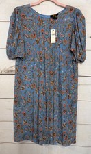 Sachin & Babi NWT 2 Anthropologie Blue Floral Print Short Sleeves Classy $188
