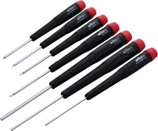 26390 Screwdriver Set, Hex Metric with Precision Handle, .7 - 3.0Mm, 7 Piece
