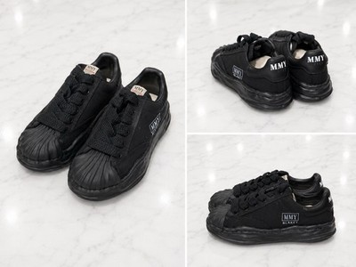 MMY MMY BLAKEY Men s Black Low Top Lace-Up Athletic Sneakers Solid Pattern