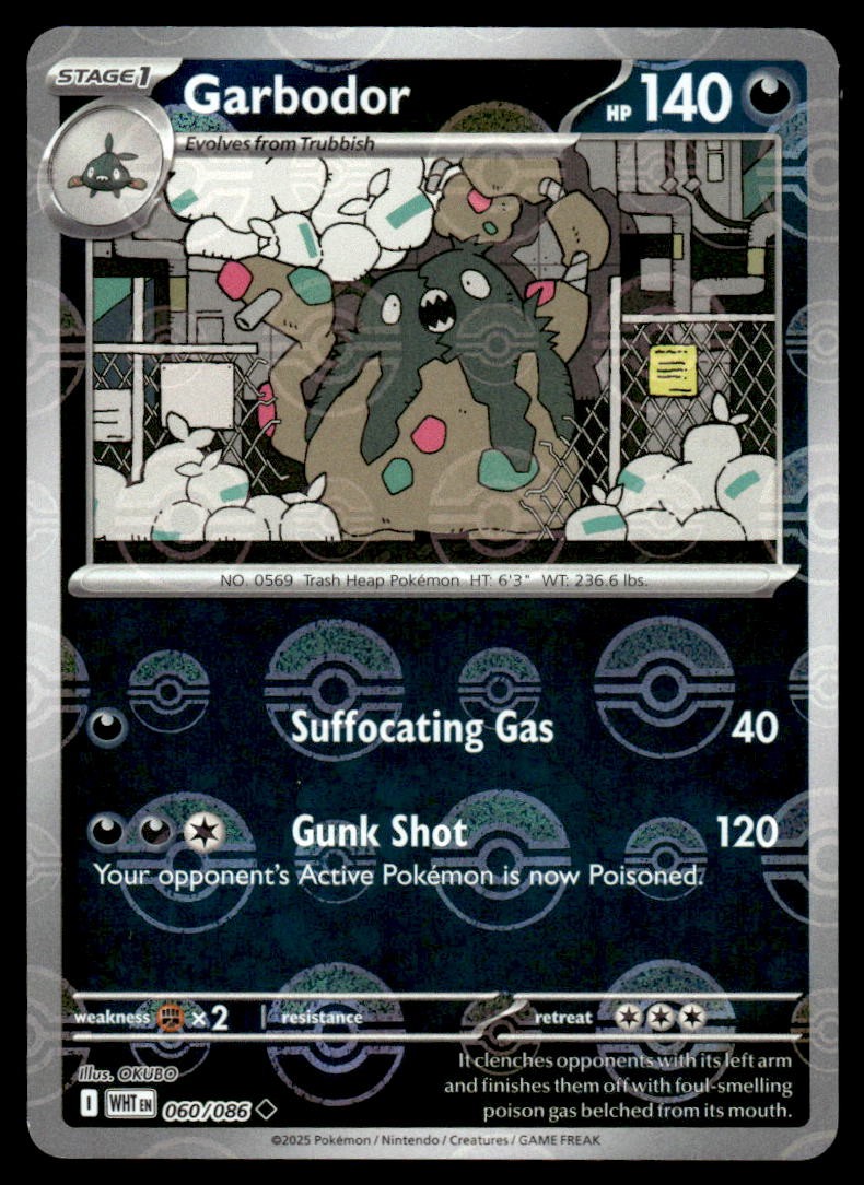 Pokemon TCG SV: White Flare #060/086 Garbodor (Pokeball) NM