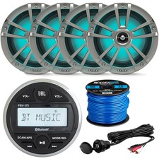 JBL PRV-175 Gauge Bluetooth Receiver, 4x Infinity 6.5" LED Speakers, RCA Cable