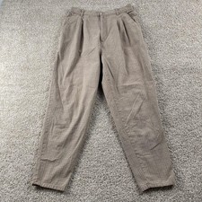 Vintage Northern Reflections Pants Womens 13/14 Beige Check Pleated Tapered